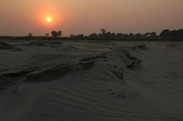 Sunset on the Banks of the River Ganges