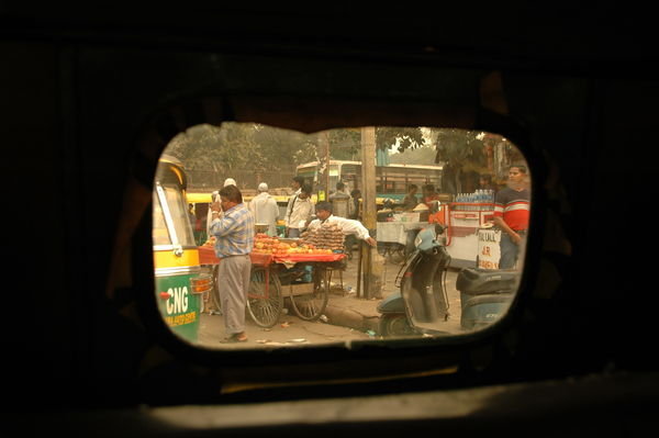 From the back of a rickshaw