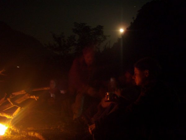 Final night of course - bonfire by the ganges