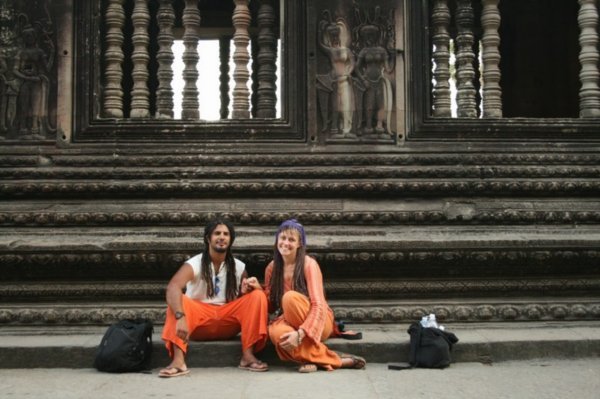Rani and I in the centre of Angkor Wat