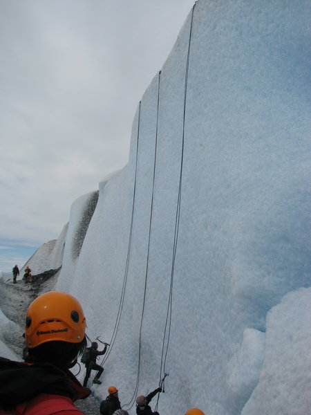 The vertical second ice climb
