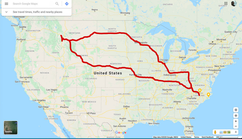 US - Driving Map