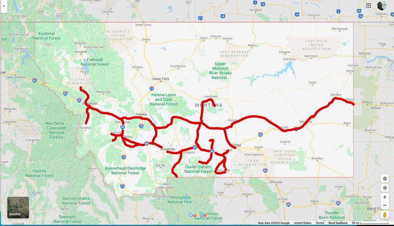 Montana - More Detailed Driving Map
