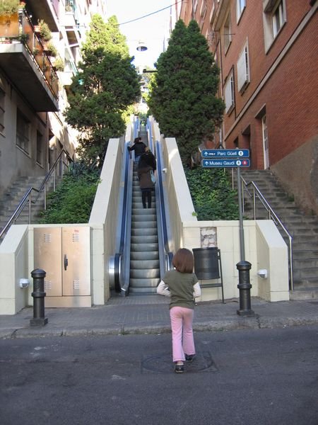 Escalator Ride to Parc Guell