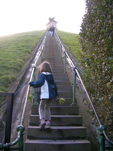 Emma ascending the 226 steps 