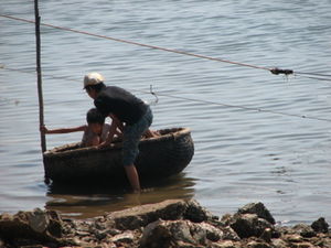 Boys in Round Boat