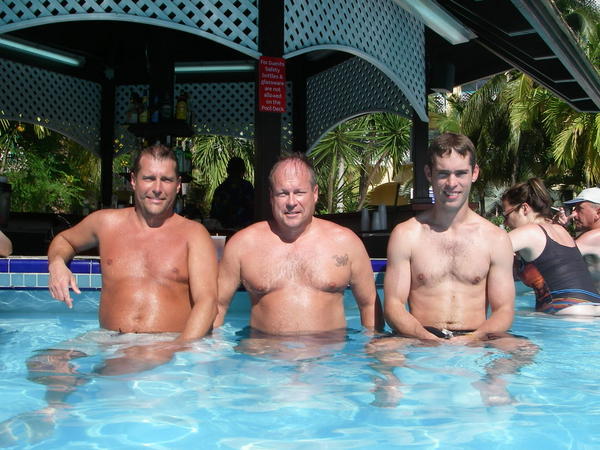 Kevin, John and I at the poolside bar
