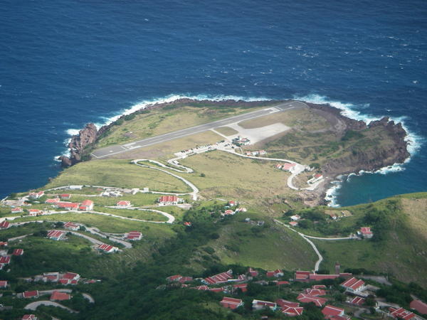 View of Saba Airport from Hell's Gate