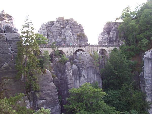 The ancient Bastei Bridge