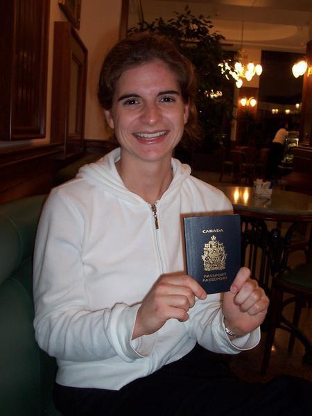 Laura with my passport