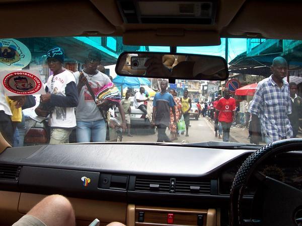 Driving through Freetown