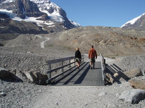 Hiking up to Athabasca Glacier