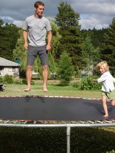 Me and Erin on the trampoline