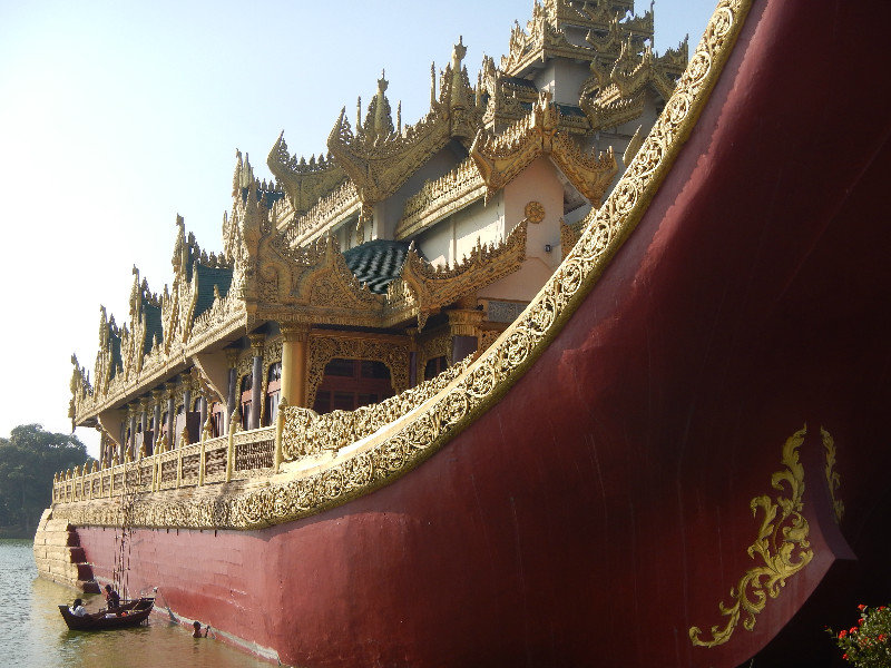 Royal barge replica on Kandawgyi Lake