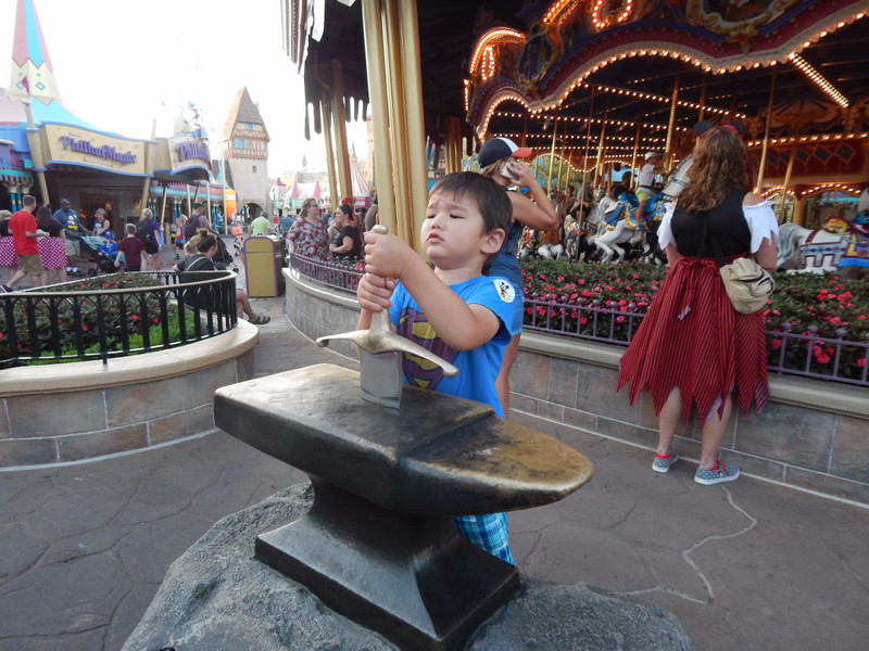 Riley with the sword in the stone