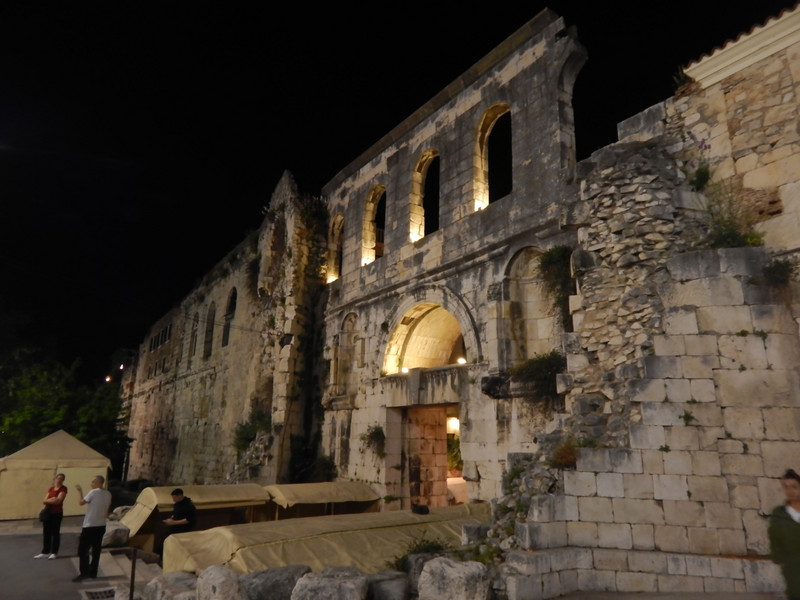 The Silver Gate of Diocletian's Palace, Split, at night