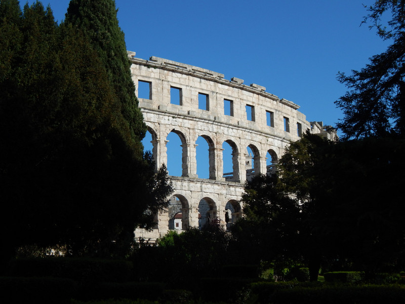 Our first view of the Roman Amphitheatre at Pula