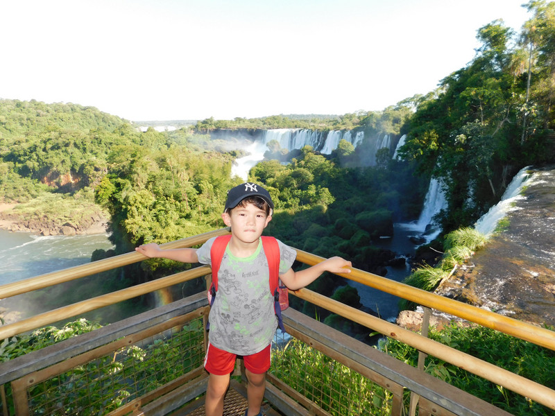 Riley at the Iguazu waterfalls