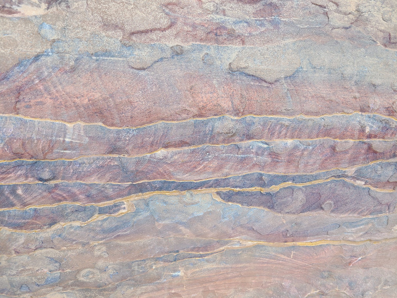 Colourful rockface at Petra