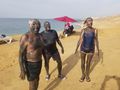 Our friends covered in mud at the Dead Sea