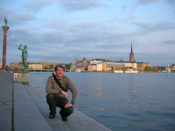Richard with the Stockholm skyline