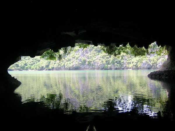 Cave exit to hidden bay