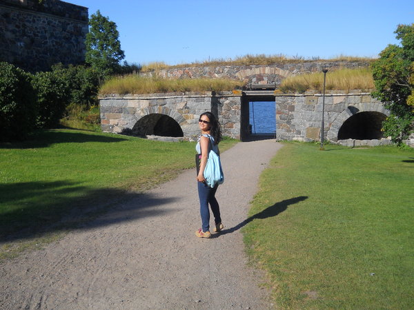 Ann at the entrance to Suomenlinna Fortress