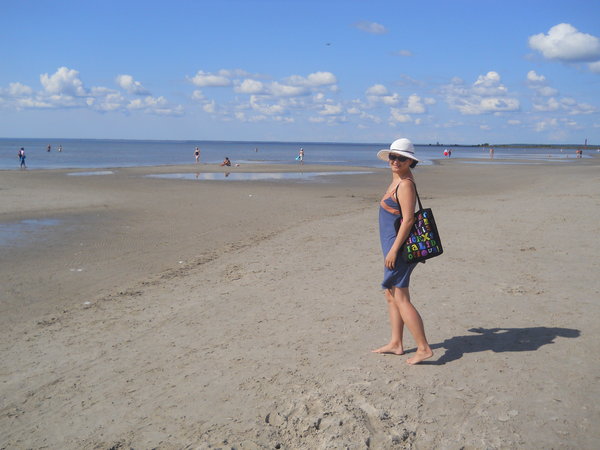 Ann at the beach at Parnu, Estonia