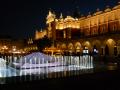 The main square in Krakow - all lit up at night!