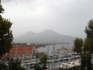 View of Mount Vesuvius from Naples
