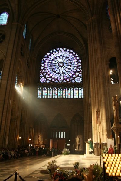 Inside Notre Dame.