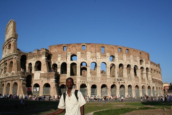 Outside the Colosseum.