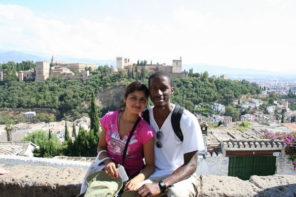 Us from viewpoint in front of Alhambra.