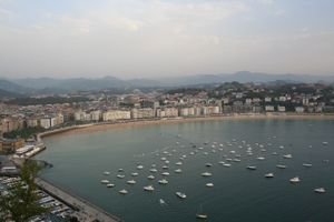 View from hilltop overlooking San Sebastian 