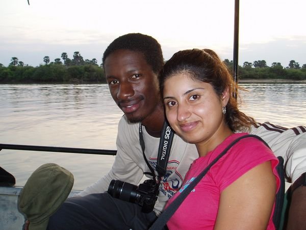 On our safari boat...... out seeing what there is to see.