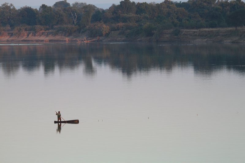 Zambia. Raft in the river