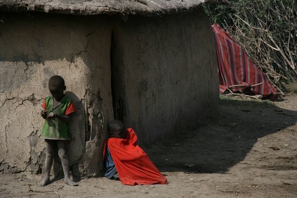 Masai kids in the village