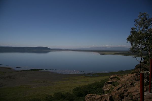 View of Lake Nakuru from Baboon Cliffs