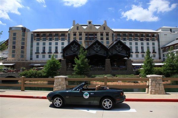 Carley in front of Gaylord Texan