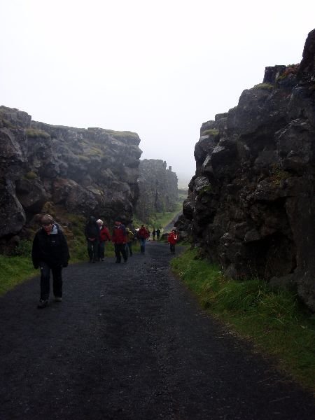 The tectonic plate divide at Þingvellir 