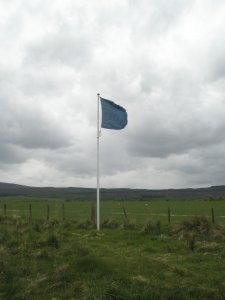 A flag representing the Jacobites at the Battle of Culloden
