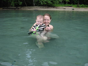Hanging out with Issac in the water