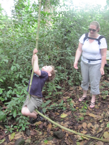 Nathan swing on the "Tarzan vine"