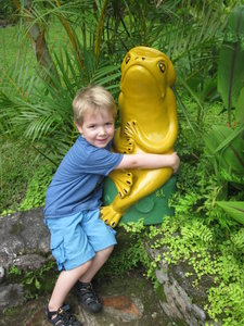 With a golden frog