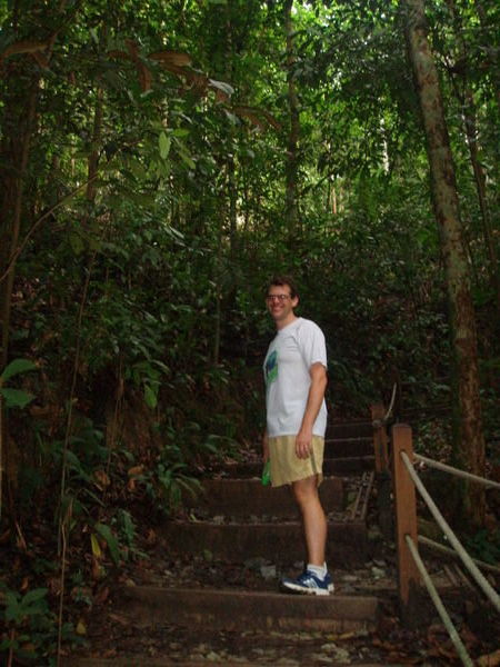 Steve trekking up through the jungle/nature reserve!!!!