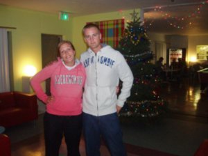 me & james in our new abercrombie hoodies in banana bungalows