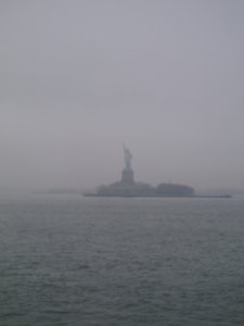 Statue of Liberty through the fog