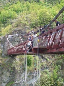guys on our bus doing the bungy!!!!!