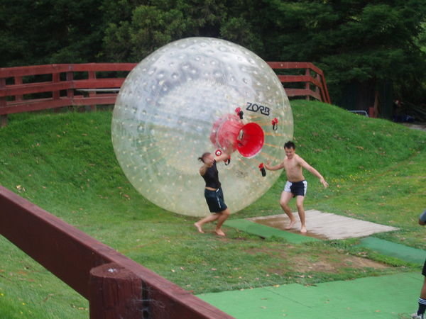 zorbing with the guys who worked there!!!!!
