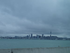 view of auckland from the bridge in the car!!!!!